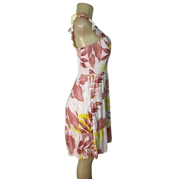 Floral Smocked Sleeveless Sundress With Ruffle Straps Soma Size S - New - Picture 2 of 7